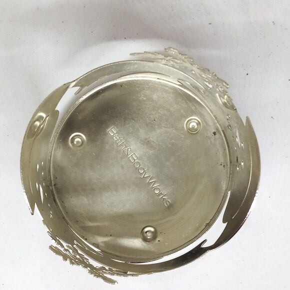 Bath & Body Works Snowman Snowflake 3 Wick Metal Candle Holder-Red-White-Silver - Picture 5 of 11